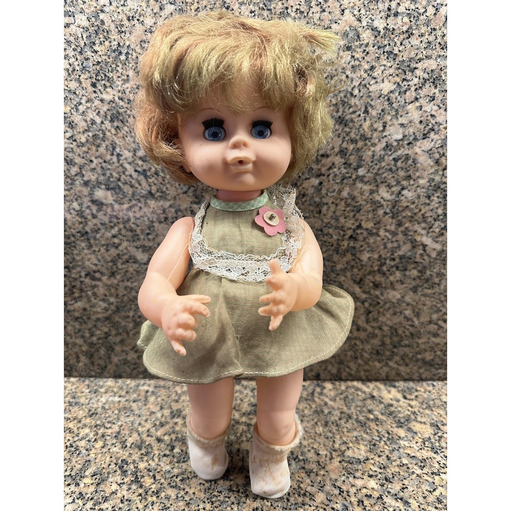 1971 Vintage Uneeda Doll 12" Sleep‎ Eyes Strawberry Blonde Girl Doll Hong Kong